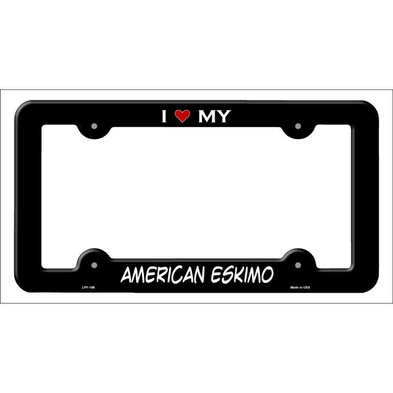 American Eskimo Novelty Metal License Plate Frame LPF-196