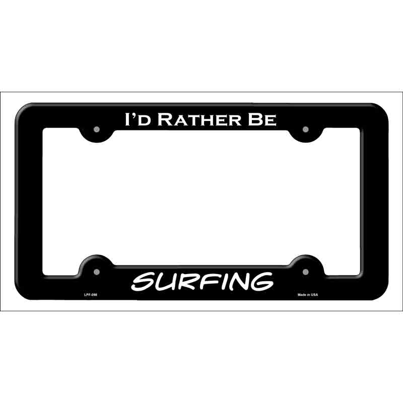 Surfing Novelty Metal License Plate Frame LPF-098