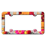 Flowers Novelty Metal License Plate Frame LPF-024