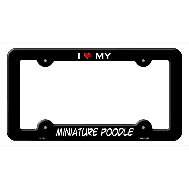 Miniature Poodle Novelty Metal License Plate Frame LPF-213