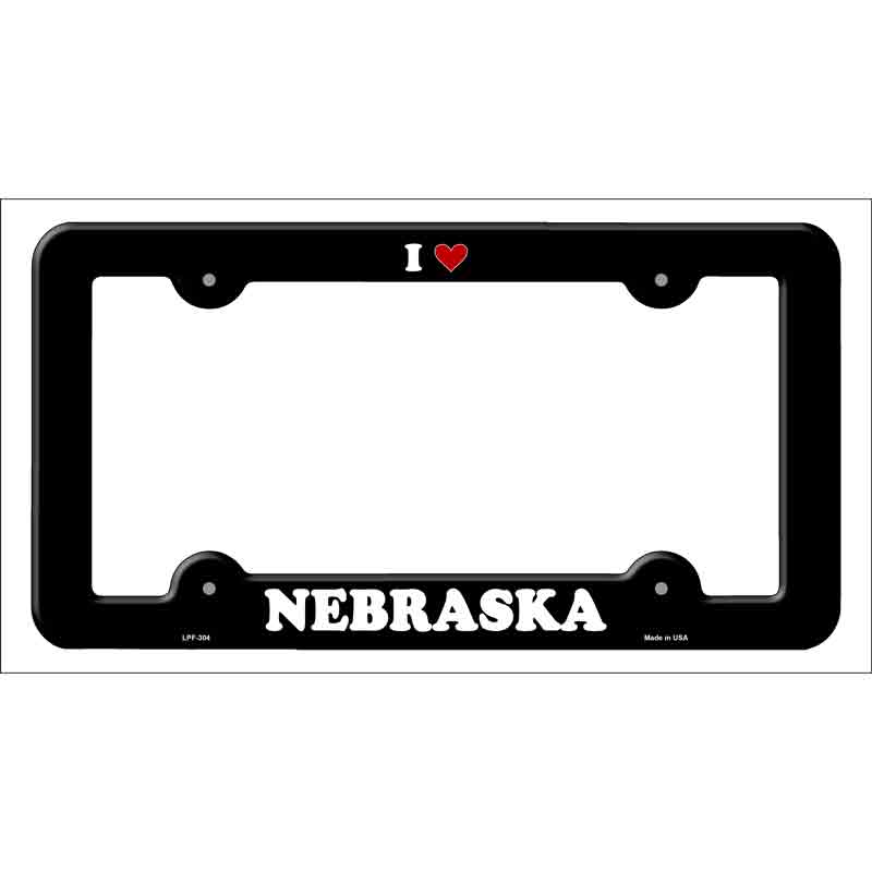 Love Nebraska Novelty Metal License Plate Frame LPF-304