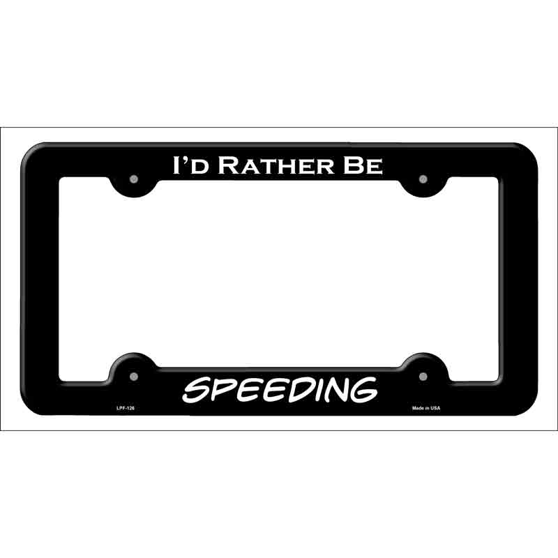 Speeding Novelty Metal License Plate Frame LPF-126