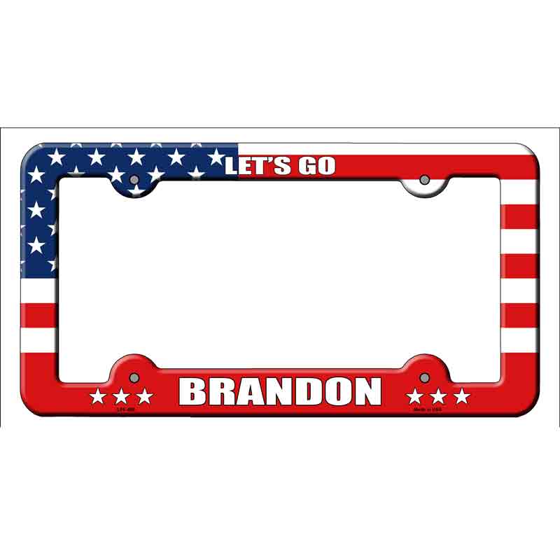 Lets Go Brandon American Flag Novelty Metal License Plate Frame