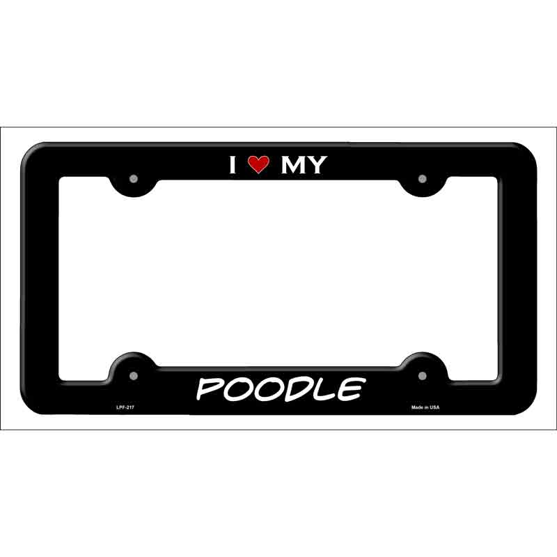 Poodle Novelty Metal License Plate Frame LPF-217