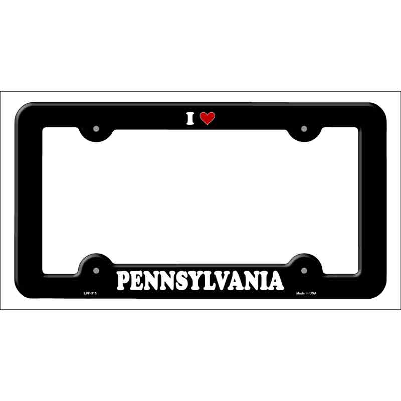 Love Pennsylvania Novelty Metal License Plate Frame LPF-315