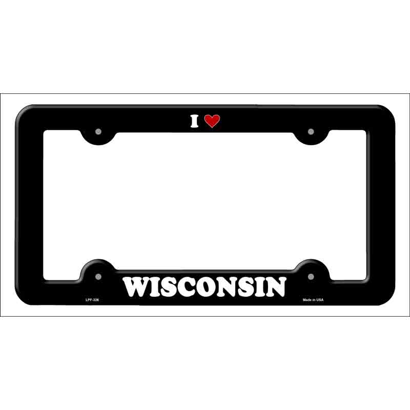 Love Wisconsin Novelty Metal License Plate Frame LPF-326