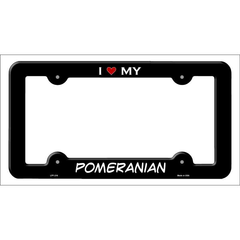 Pomeranian Novelty Metal License Plate Frame LPF-216