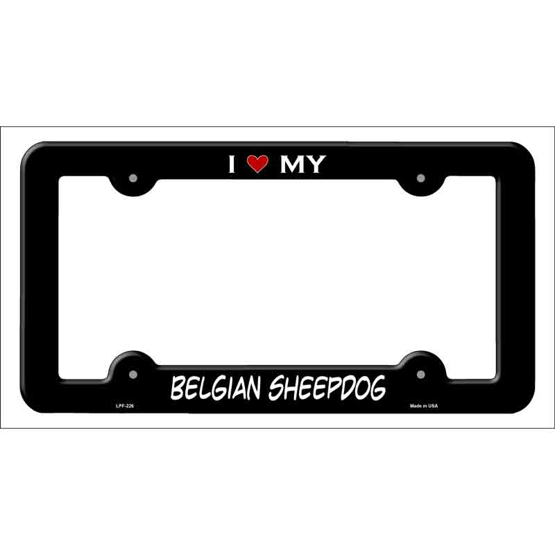 Belgian Sheepdog Novelty Metal License Plate Frame LPF-226