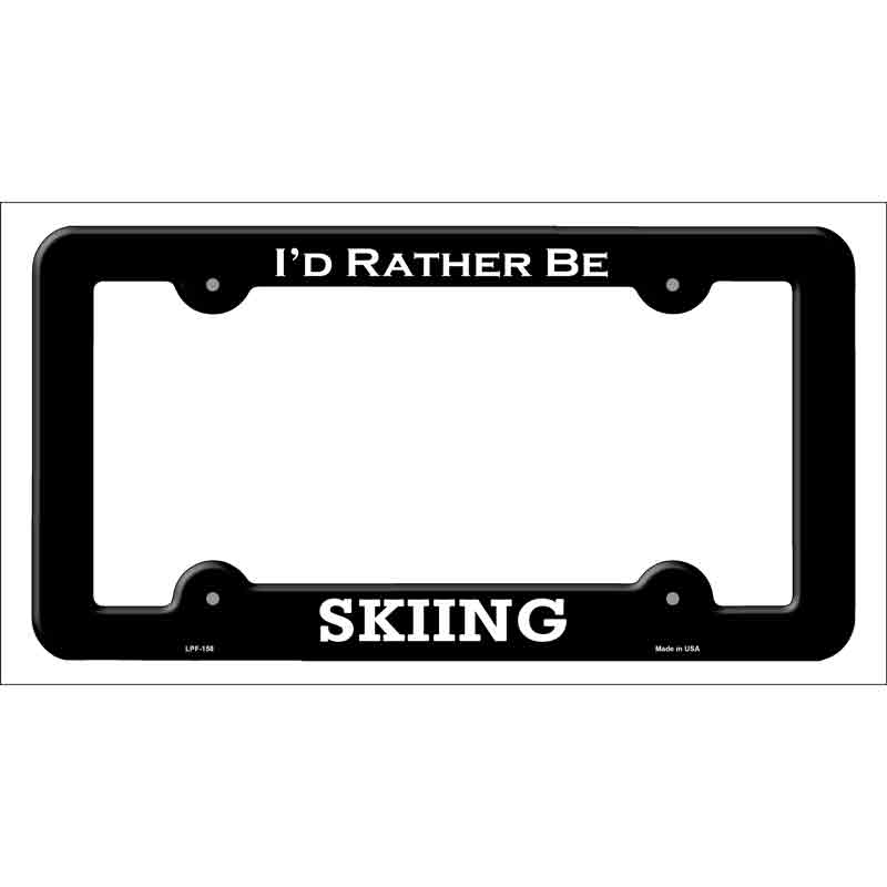 Skiing Novelty Metal License Plate Frame LPF-158