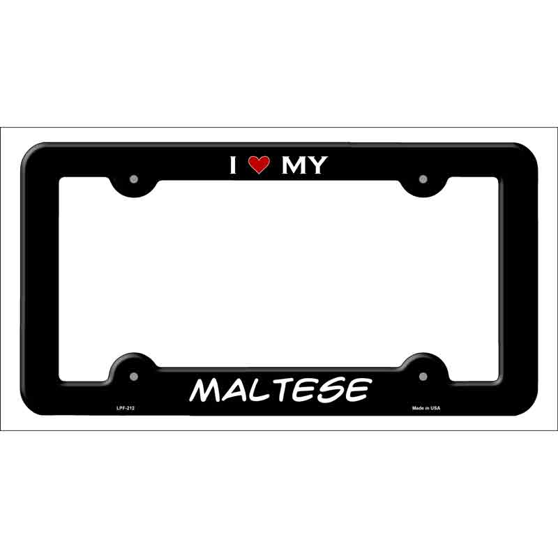 Maltese Novelty Metal License Plate Frame LPF-212