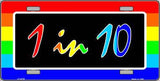 1 In 10 Pride Metal Novelty License Plate