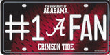 Alabama #1 Fan Deluxe Metal Novelty License Plate