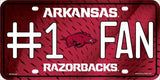 Arkansas #1 Fan Deluxe Metal Novelty License Plate