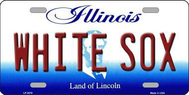 Chicago White Sox Illinois Novelty State Background Metal License Plate