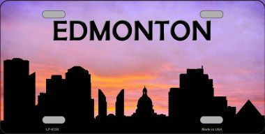 Edmonton City Silhouette Metal Novelty License Plate