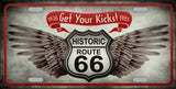 Get Your Kicks Metal Novelty License Plate