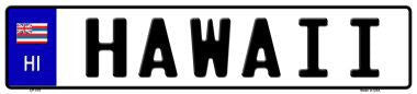 Hawaii Novelty Metal European License Plate