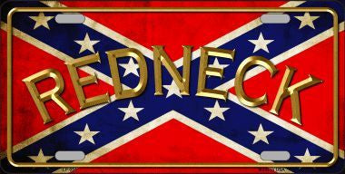 Redneck Confederate Flag Background Metal Novelty License Plate