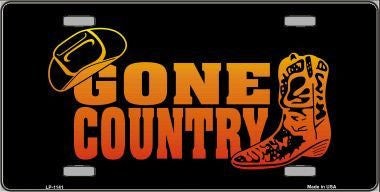 Gone Country Metal Novelty License Plate