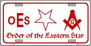Order Of The Eastern Star Metal Novelty License Plate