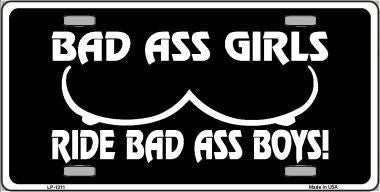 Bad Ass Girls Metal Novelty License Plate