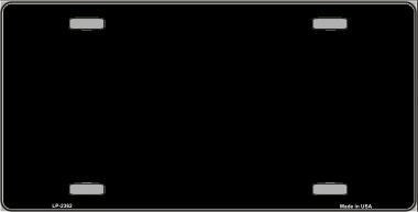 Solid Black Background Novelty Metal License Plate