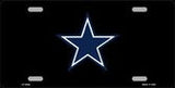 Cowboys Star on Black Novelty Metal License Plate