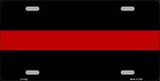 Thin Red Firefighter Line Novelty Metal License Plate