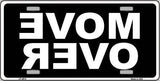 Move Over Black Novelty Metal License Plate
