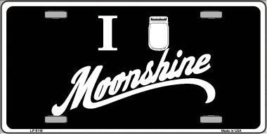 I Love Moonshine Novelty Metal License Plate