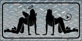 Angel and Devil Metal Novelty License Plate