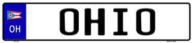 Ohio Novelty Metal European License Plate