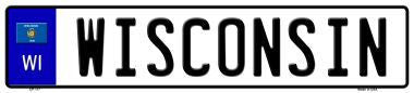 Wisconsin Novelty Metal European License Plate