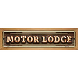 Motor Lodge Bulb Lettering Novelty Wood Mounted Small Metal Street Sign WB1390