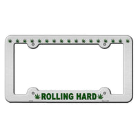 Rolling Hard Weed Novelty Metal License Plate Frame