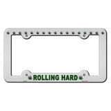 Rolling Hard Weed Novelty Metal License Plate Frame