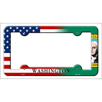 Washington|American Flag Novelty Metal License Plate Frame LPF-486