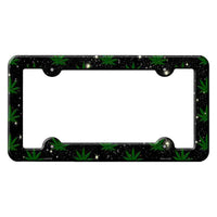 Weed Black Novelty Metal License Plate Frame