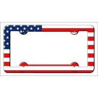 American Flag Novelty Metal License Plate Frame LPF-036