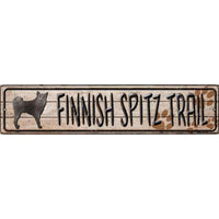 Finnish Spitz Trail Novelty Metal Small Street Sign K-057