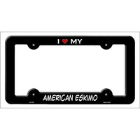 American Eskimo Novelty Metal License Plate Frame LPF-196