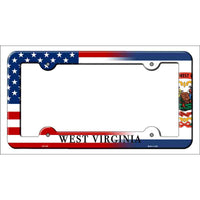 West Virginia|American Flag Novelty Metal License Plate Frame LPF-487