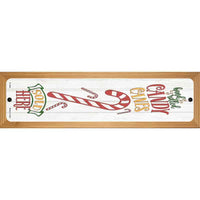 Candy Canes Sold Here White Novelty Wood Mounted Small Metal Street Sign WB-K-1694