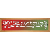 Merry Christmas Ornaments Red Novelty Wood Mounted Small Metal Street Sign WB-K-1653