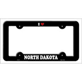 Love North Dakota Novelty Metal License Plate Frame LPF-311