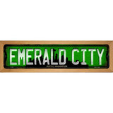 Seattle Washington Emerald City Wood Mounted Small Metal Street Sign WB-K-1251