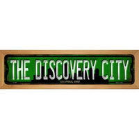 Columbus Ohio The Discovery City Wood Mounted Small Metal Street Sign WB-K-1259