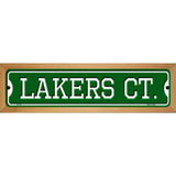 Lakers Ct Novelty Wood Mounted Small Metal Street Sign WB-K-1018