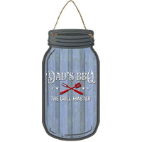 Dad Grill Master Novelty Metal Mason Jar Sign