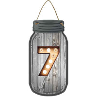 7 Bulb Lettering Novelty Metal Mason Jar Sign